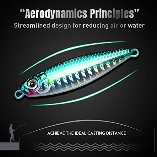 TRUSCEND Metal Fishing Jigs Lures with Hand-Polished, Colorfully Reflective Lead Fishing Spoons Glow Hard Swimbaits for Bass, Walleye, Trout, Salmon, Freshwater & Saltwater Fishing Gear Gifts for Men - Image 4