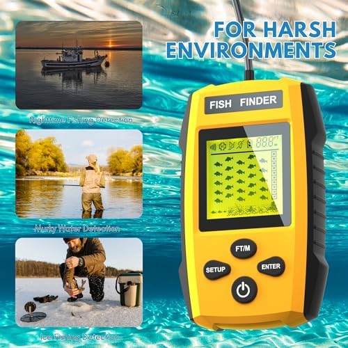 Portable Sonar Alarm Fish Finder with Sonar Transducer and LCD Display, for Kayak Fishing Boat Fishing Ice Fishing - Image 6