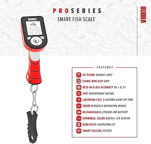 BUBBA Pro Series Smart Fish Scale - Tournament Fishing Tool with Bluetooth & Rechargeable Battery - 3 Modes, Digital Color Screen, 60lb Limit - Image 3