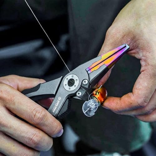 Fishing Pliers for Saltwater & Freshwater, with line Cutter, 6 or 7.5 inch, Hook Remover Pliers, SUS420 Jaws with Titanium Coating, Tungsten Carbide Cutter (Natural, 7.5 inch) - Image 4