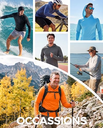 Boladeci Men's UPF 50+ Sun Protection Lightweight Hoodie Shirts Long Sleeve Fishing Shirt SPF UV Hiking Swim - Image 5