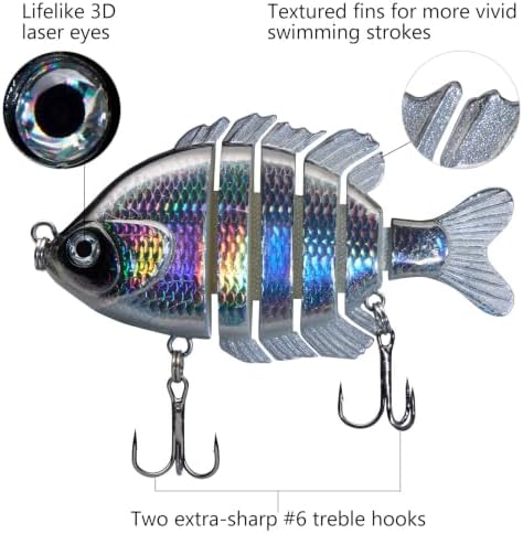 BASSDASH SwimPanfish Multi Jointed Bluegill Bass Fishing Lure Swimbaits - Image 4
