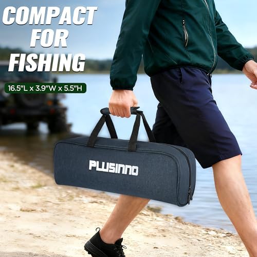 PLUSINNO Fishing Rod and Reel Combo, Telescopic Fishing Pole Kit with Spinning Reel, Tackle Box, Fishing Lures and Travel Carrying Bag, Fishing Gear Gifts for Men - Image 5