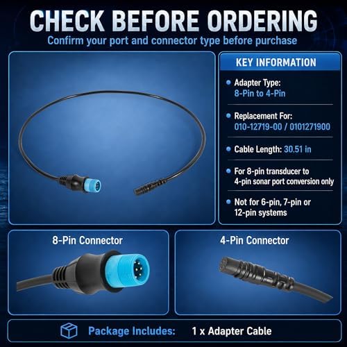 010-12719-00 8-Pin to 4-Pin Adapter Cable for Garmin ECHOMAP UHD2 - Image 4