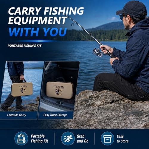Fishing Rod and Reel Combo Kit—Telescopic Fishing Rod, Collapsible Fishing Rod, Portable Fishing Set w/Tackle Box, Lures & Bag, 4.2oz Carbon Fiber, 5.2:1 Anti-Twist Reel, Freshwater/Light Saltwater - Image 5