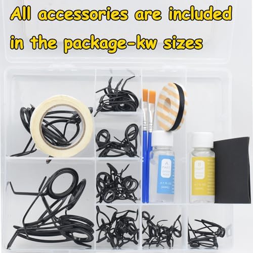 KW 55PCS Heavy Double Feet Fishing Surf Spinning Casting Saltwater Line Rod Replacement Guides Repair Kit with Epoxy Gule Set for Rod Building - Image 3