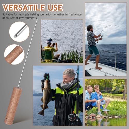 Veemoon 5. 9 Inch Stainless Steel Bait Needle,Worm Threader Tool Fishing Carp Rigging Accessories with Wooden Handle for Outdoor Fishing - Image 7