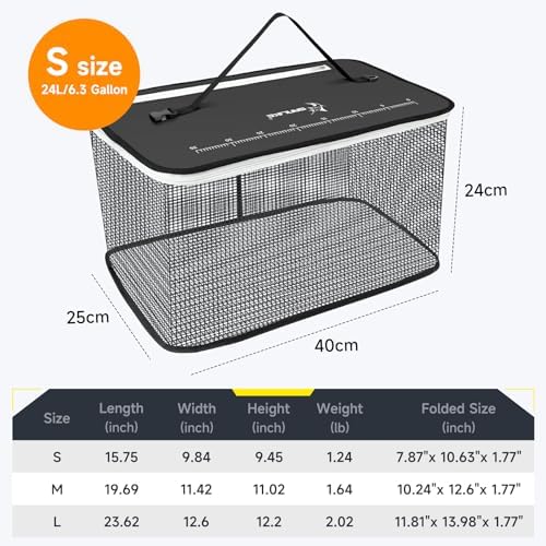 SANLIKE Floating Collapsible Fish Basket Live Minnow Storage Cage - Image 4