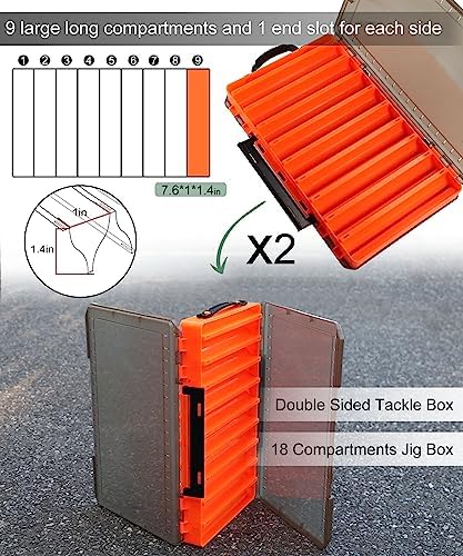 Fishing Lure Box Double Sided Tackle Box 18 Compartment Lure Box 3700 Tackle Tray Crankbait Storage Spinner Bait Tackle Box Large Bait Box - Image 4