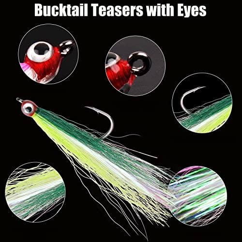 Streamer Fly Fishing Flies - 6pcs Clouser Minnow Fishing Flies Fly Fishing Lures for Flounder Salmon Trout Sea Bass Steelhead Freshwater Saltwater Fishing Teaser Hook Lures - Image 2