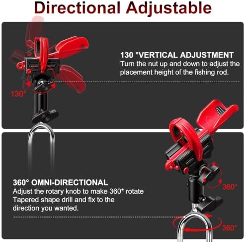 Fishing Rod Holder for Ground 2 Pack,Height Adjustable 22.4-34.3in,360 Degree Adjustable Easy Folder Rod Holder for Ground (Rod Holder -01) - Image 3