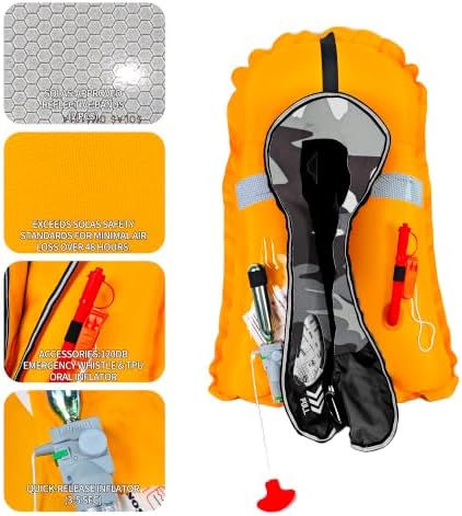 Automatic Inflatable Life Jackets for Women,Life Vest for Adults,Preserver PFD for Women,Supports Weight up to 330 pounds - Image 3