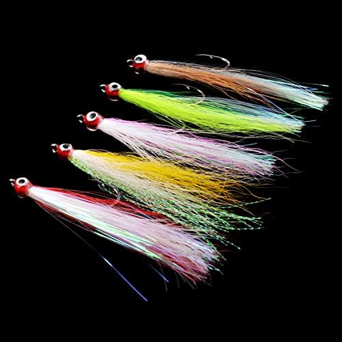 Streamer Fly Fishing Flies - 6pcs Clouser Minnow Fishing Flies Fly Fishing Lures for Flounder Salmon Trout Sea Bass Steelhead Freshwater Saltwater Fishing Teaser Hook Lures - Image 4