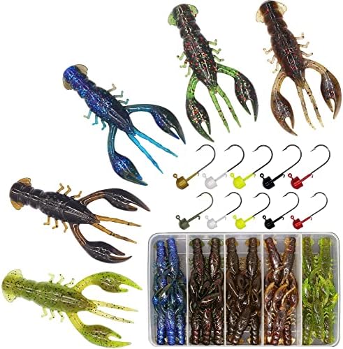Ned-Rig-Kit-Finesse-Baits-Soft-Plastic-Worms-Fising-Lure for Bass Stick Swimbait Minnow Crawfish Lures Shroom Ned Jig Head Kit by XFISHMAN