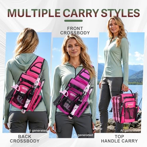 Goture Fishing Kits for Adult,Fishing Pole and Reel Combo, OpenSide Fishing Sling Tackle Storage Bag with 3 Tackle Boxes,Gift for Men - Image 3