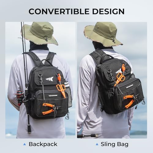 KastKing BaitSpace Fishing Sling Bag, Fishing Backpack with Rod Holder - Image 2