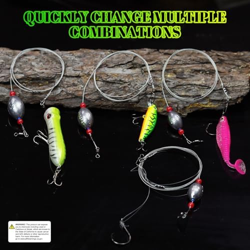 Pre-Rigged Carolina Rig Saltwater, Egg Sinker Grouper Rigs with 10 Circle Hooks, Stainless Steel Leader Fishing Wire, for Snapper Flounder Sea Bass Surf Fishing Bottom Rig - Image 6