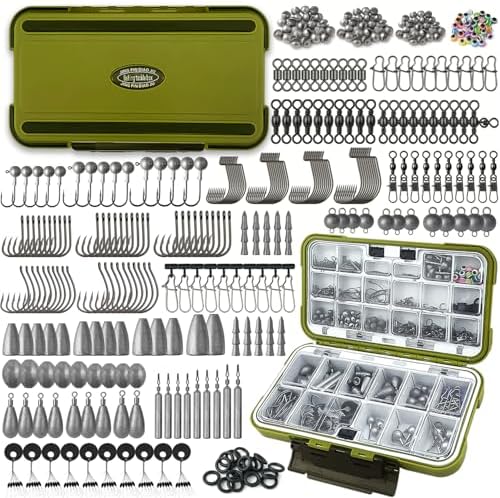 Fishing Accessories Kit, 264/423PCS Fishing Tackle Box with Hooks, Weights, Sinkers for Bass Trout, Gifts for Men,Kids by VipfishFishing