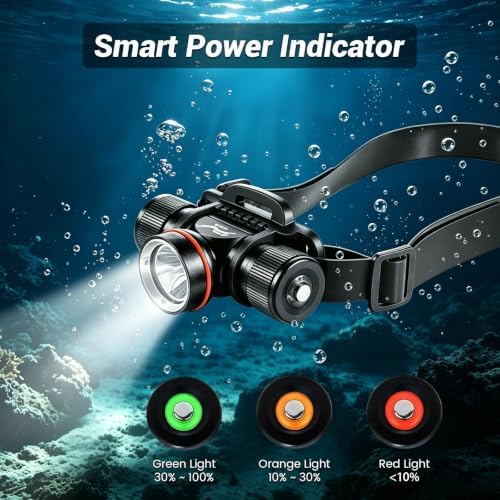 Diving Headlamp Scuba Dive Light, 5 Modes, Bright, Underwater 60m - Image 3