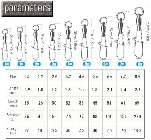AMYSPORTS Duo Lock Snap Fishing Swivels Stainless Barrel Swivels Fishing Lure Snap Swivels Ball Bearing Swivels Fishing Tackle for Saltwater Fishing Freshwater Fishing - Image 6