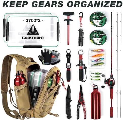 Ghosthorn Fishing Backpack with Rod Holder, Tackle Storage Bag Lightweight - Image 4