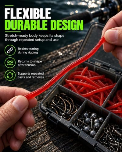 Simulation Earthworm Soft Fishing Lures Shrimp Scented Artificial Worm Bait - Image 4