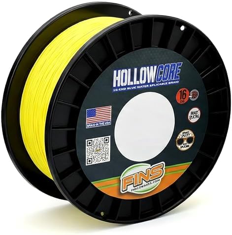 FINS Hollow Core Braided Fishing Line, 16 Strand Spliceable, USA Made Braid by FINSBraids