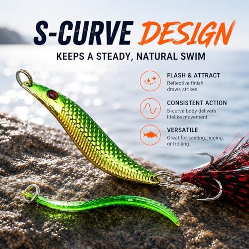 5PCS Metal Jig Fishing Lures with Box, 0.53oz for Bass & Trout - Image 3