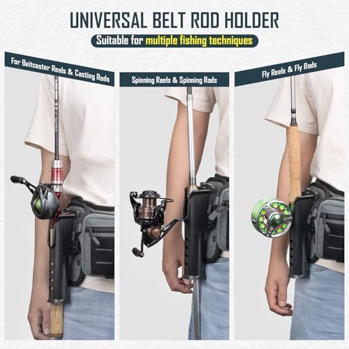 Fishing Wading Belt with Rod Holder & Waist Pack – Adjustable Fishing Belt with Detachable Tackle Bag Fishing Tool Tackle - Image 2