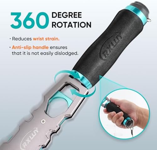 11.5" Fish Lip Gripper with Scale, Max 40lbs Scale, 360° Swivel Non-Slip Handle, Fish Grabber Control Tool for Safe, Hook Removal, Easy Catch & Release, Fishing Gifts for Men Women - Image 3