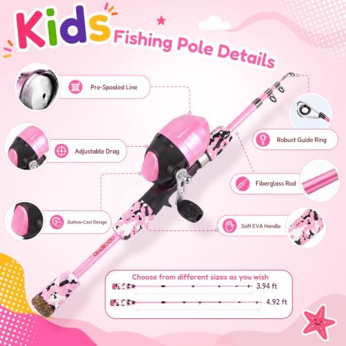ODDSPRO Kids Fishing Pole - Portable Kids Fishing Rod and Reel Combo, Kids Fishing Gear with Tackle Box, Spincast Reel, Collapsible Chair and Bucket, Fishing Pole for Kids Boys Girls Toddler Youth 3+ - Image 6