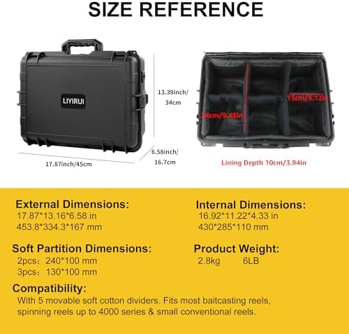 Fishing Reels Storage Case,Tackle Accessories Storage Handcase,Black,Large - Image 4