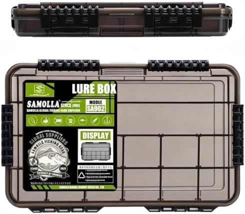 2Pcs Waterproof Fishing Tackle Box 3700 Size - Floating Utility Tray with Adjustable Dividers for Lures, Jigs & Baits - Thickened Airtight Storage Organizer with Clear Transparent Lid by SAMOLLAFishing