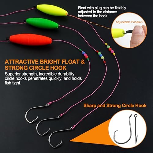 Catfishing Tackle Making Kit Catfish Rig Accessories, 110/148pcs Santee Rig Catfishing Tackle with Catfish Floats Catfish Rattles Peg Floats Hooks Swivels Sinker Slides Catfishing Equipment - Image 3