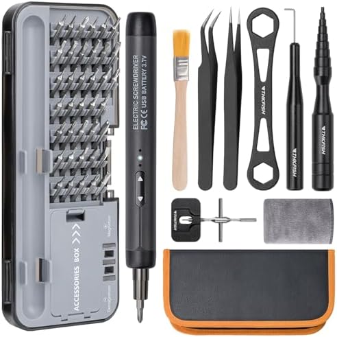 THKFISH Fishing Reel Maintenance Kit, Reel Repair Tool Kit, Fishing Reel Cleaning Set with Spool Pin Remover and 28 in 1 Screwdriver or 38 in 1 Electric Screwdriver by THKFISH