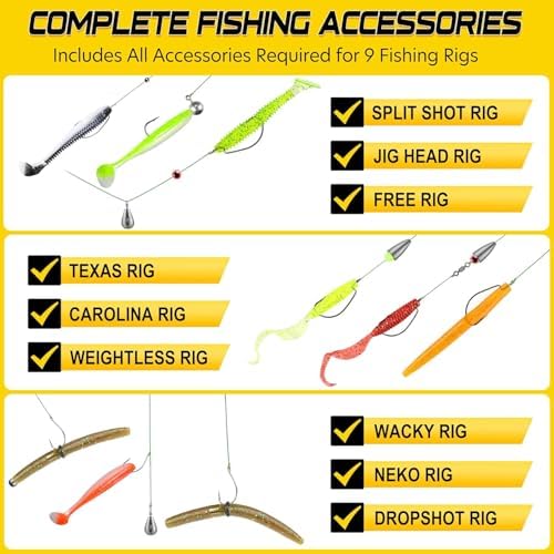PLUSINNO 253/387pcs Fishing Gear Accessories Kit, Fishing Tackle Box with Tackle Included, Fishing Hooks, Fishing Weights Sinkers, Spinner Blade, Fishing Equipment for Bass Trout Bluegill Crappie - Image 4