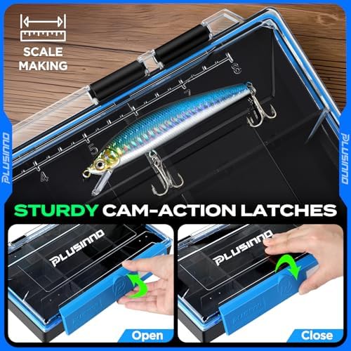 PLUSINNO Tackle Box Organizer, 1/2 Packs Waterproof Tackle Trays, Fishing Tackle Box with Removable Dividers, Fishing Box Tackle Trays and Terminal Tackle Storage - Image 3