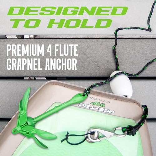 Kayak Anchor Kit - 3.5 lb, Green - Folding Grapnel Anchor with 25 ft Rope - Image 5