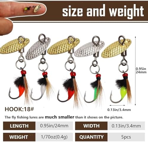 Dovesun Fly Fishing Trout Lures with Fishing Spinner 5PCS/10PCS - Image 6