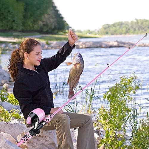 ODDSPRO Kids Fishing Pole Pink, Portable Telescopic Fishing Rod and Reel Combo Kit - with Spincast Fishing Reel Tackle Box for Girls, Youth - Image 6