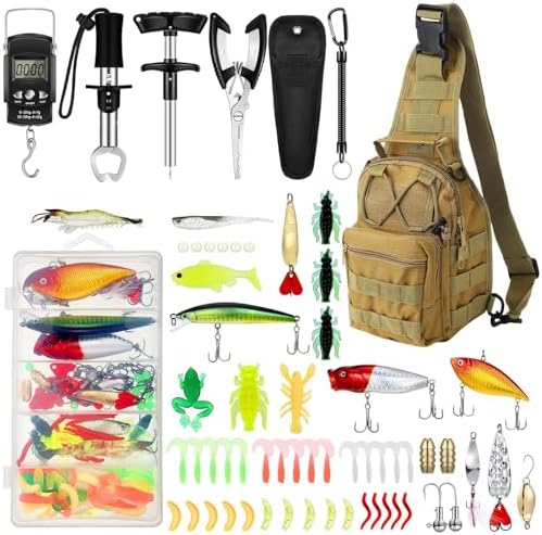 Sosation 134 Pcs Fishing Tool Beginner Starter Kit by Sosation