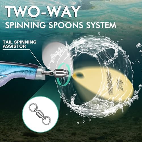TRUSCEND Swim or Jig Fishing Spinner Baits for Freshwater and Saltwater, Rooster Tail Fishing Lures for Trout Bass Walleye Crappie Salmon Pike, Blade Bait with Copper Blade - Image 2