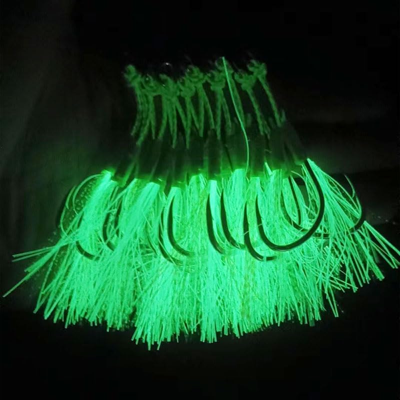 4PCS Long Cast Slow Pitch Vertical Jigs Saltwater Artificial Fishing Lure UV Glow Jig Metal Spoons Hard Jigging Bait with Glow Skirt Assist Hooks Fast Fall Jigs for Tuna Salmon Bass Kingfish - Image 7