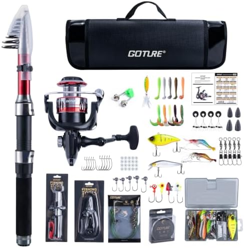 Goture 2-Pack Fishing Rod and Reel Combo with Carrier Bag,1.8M-2.7M by Goture