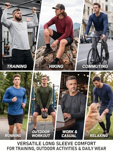 OYGSieg 6/7 Pack Men's Quick Dry Long Sleeve UPF50+ Sun Shirts - Image 2