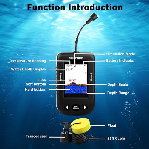 Kayak Portable Fish Finder Wired Handheld Fish Depth Finder Boat Fishfinder - Image 6
