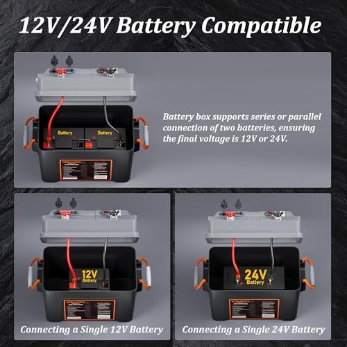 SUNAPEX Trolling Motor Smart Battery Box PRO 12V/24V Marine Power Center - Image 6