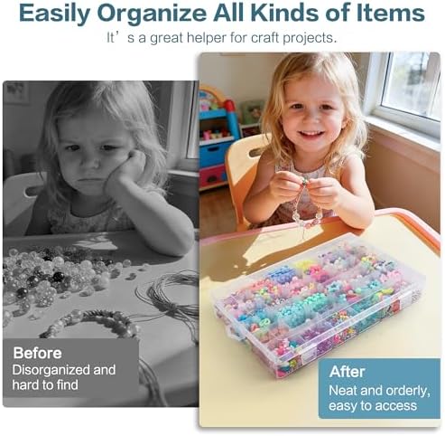 DILIBRA 5 Pack 36 Grids Large Plastic Organizer Box with Adjustable Divider - Image 3