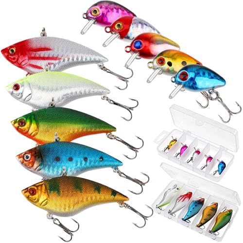 Skylety Mini Bass Fishing Lures Crankbaits Hard Baits with Box by Skylety