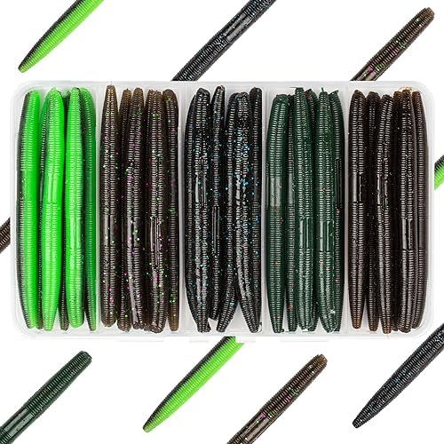 4"/5" Senko Worms Kit, Salt Impregnated Soft Plastic Lures by Bombrooster